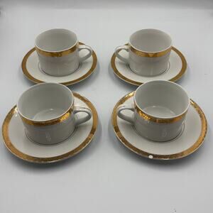 Sango Georgetown 8455 Set of 4 Tea Cups & Saucers Serveware